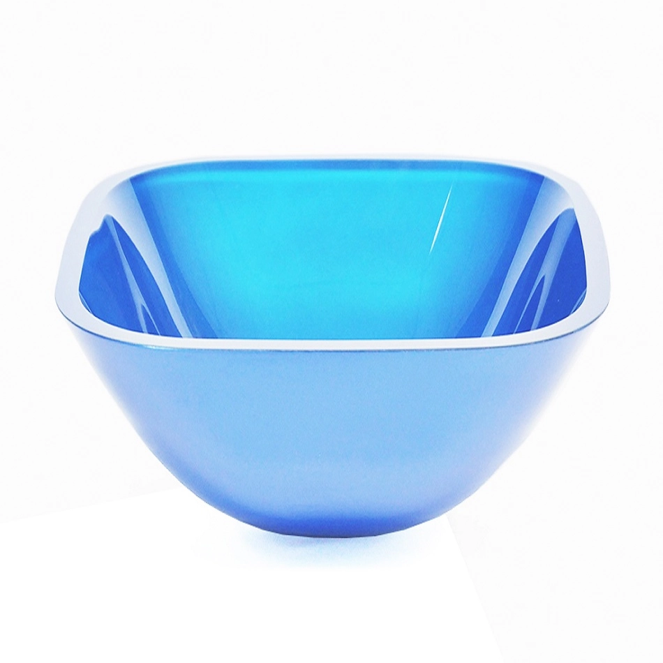 Cuba De Vidro Quadrada 35cm Azul