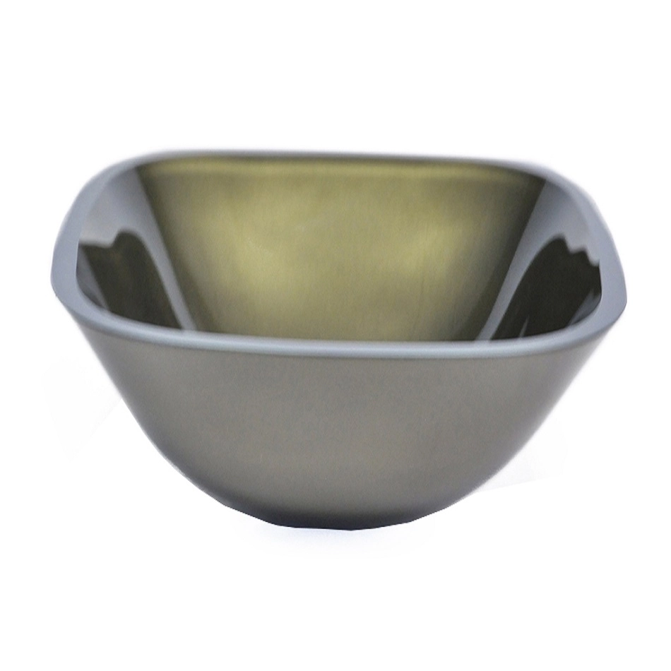 Cuba De Vidro Quadrada 35cm Ouro Envelhecido