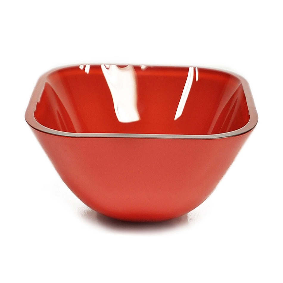 Cuba De Vidro Quadrada 35cm Vermelho Ferrari