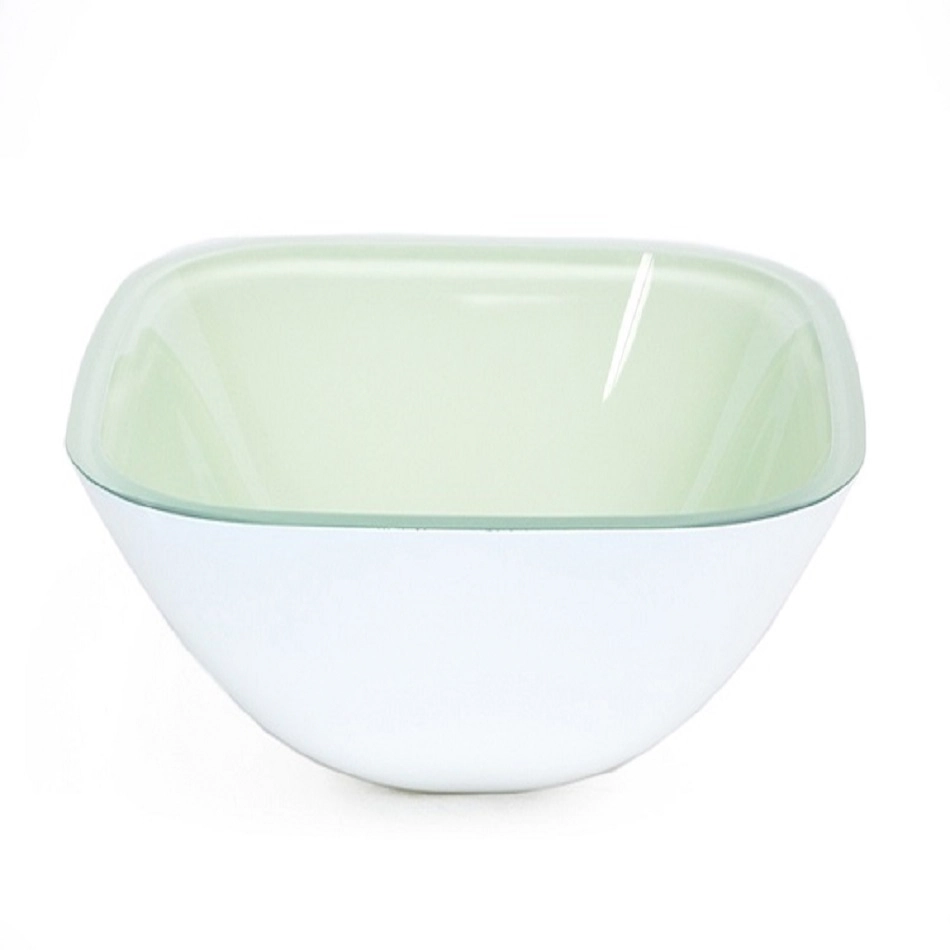 Cuba De Vidro Quadrada 35cm Branco