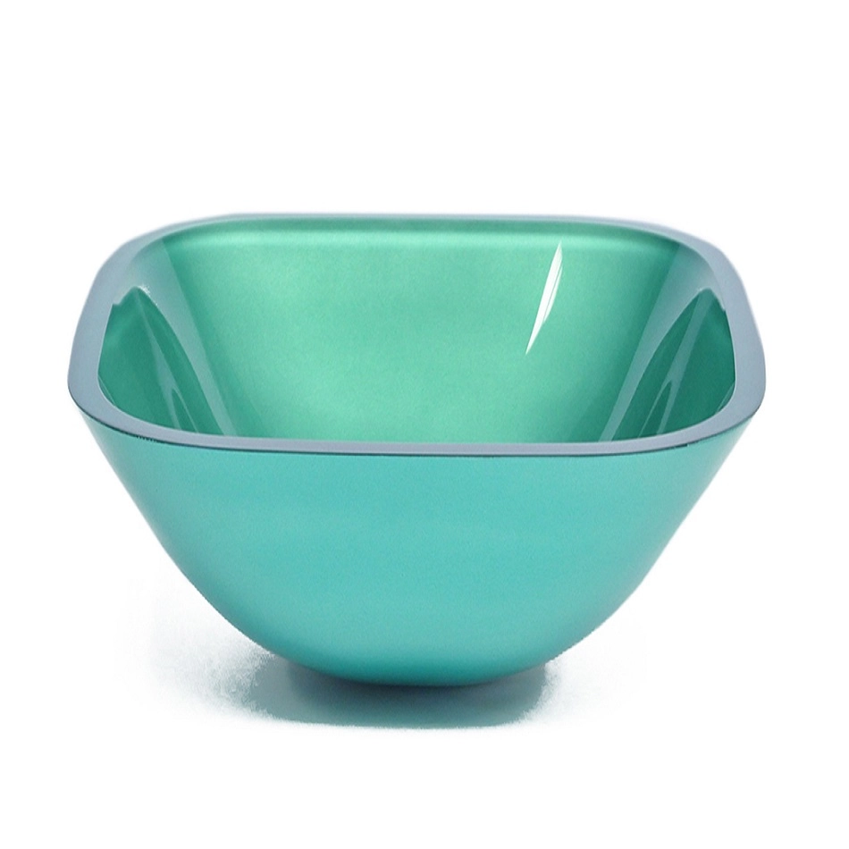 Cuba De Vidro Quadrada 35cm Verde