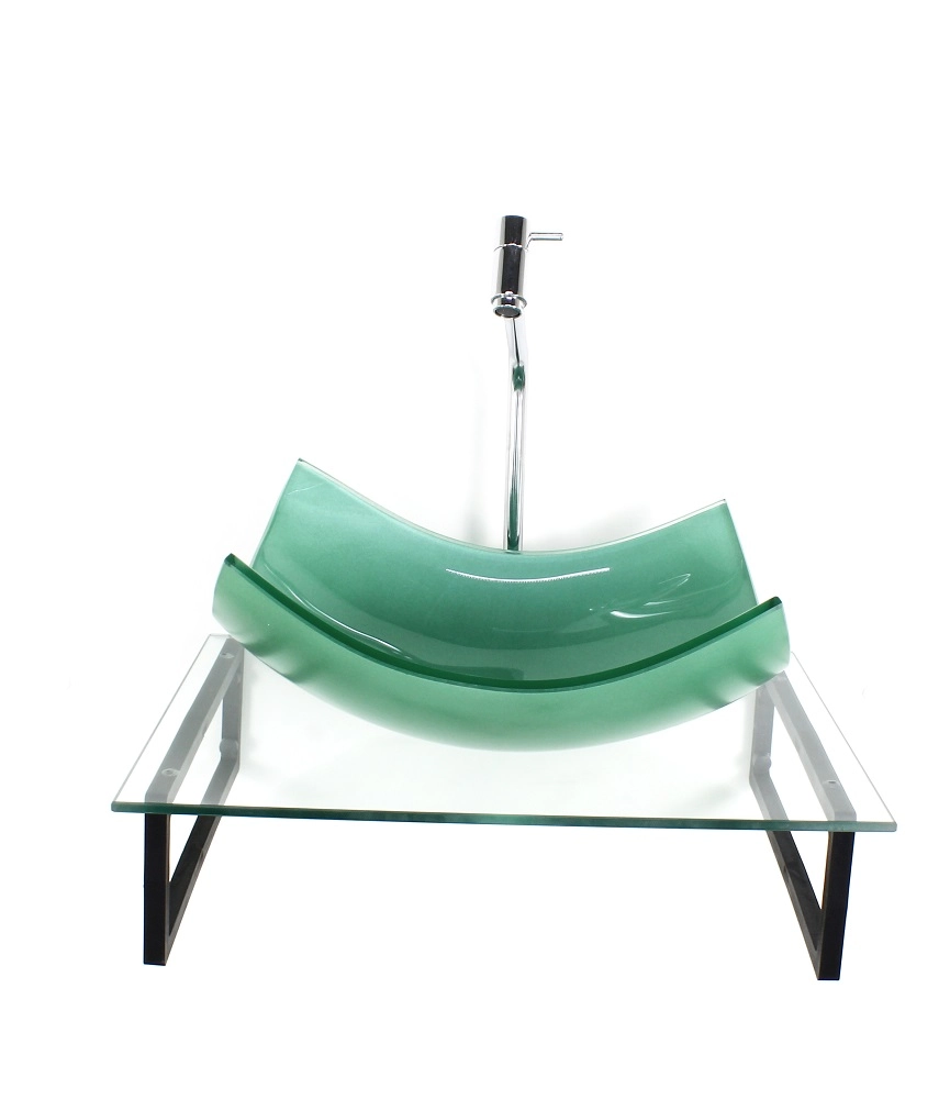Kit Cuba De Vidro Retangular 10mm Verde Com Tampo 50cm Incolor E Suporte Preto