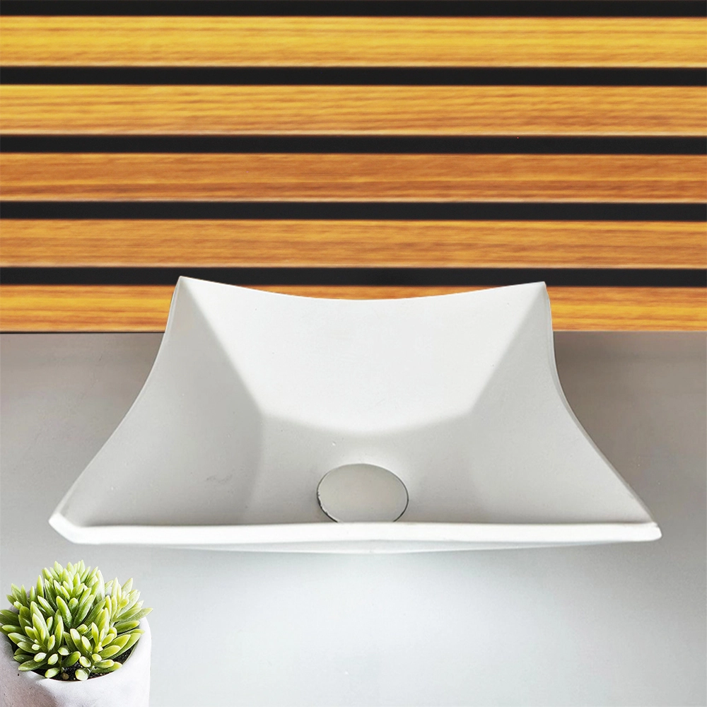 Cuba De Vidro Quadrada 30cm Branco Fosco