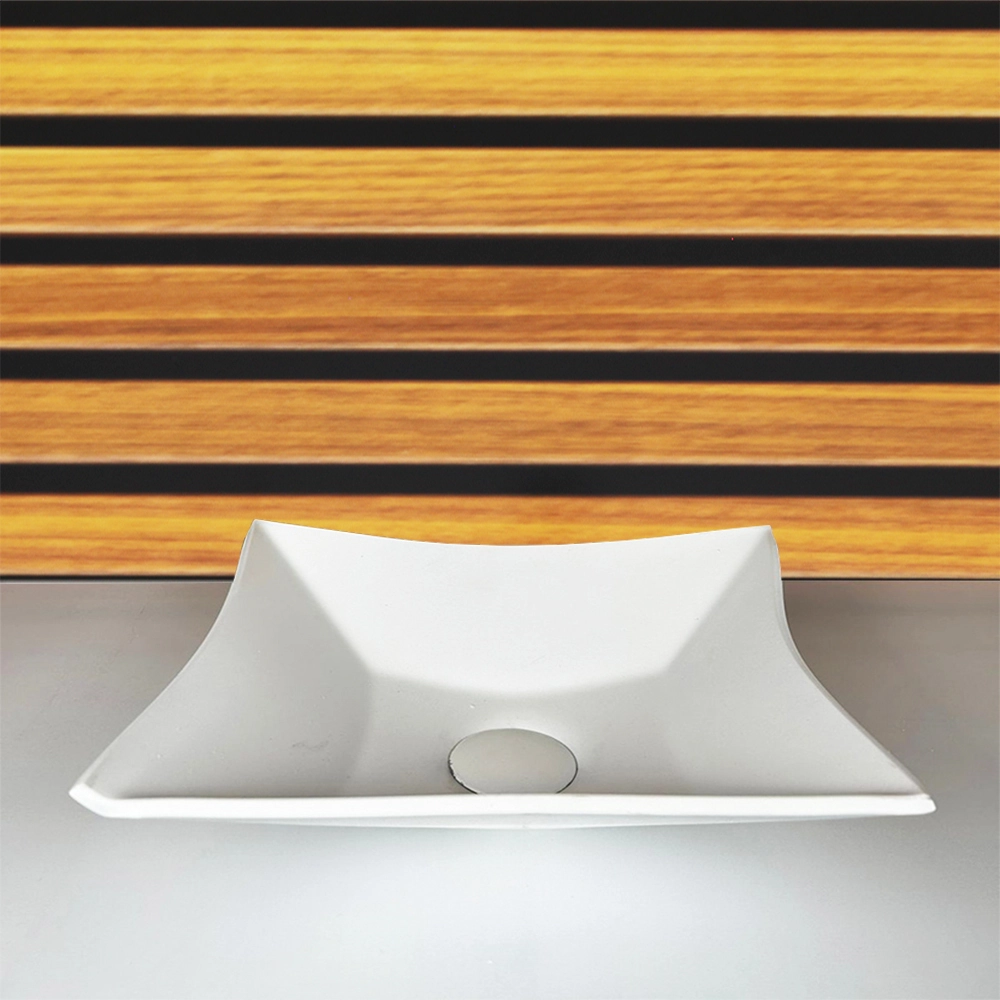 Cuba De Vidro Quadrada 35cm Branco Fosco