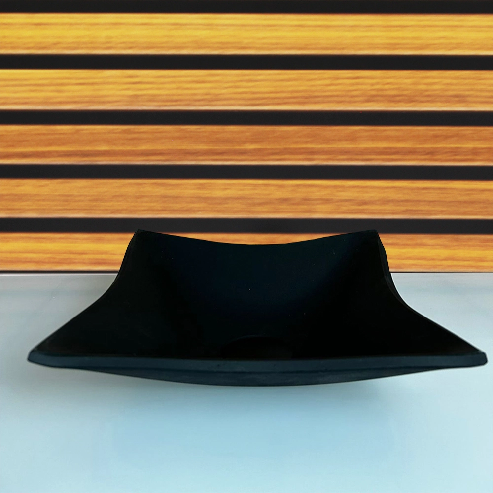 Cuba De Vidro Quadrada 35cm Preto Fosco