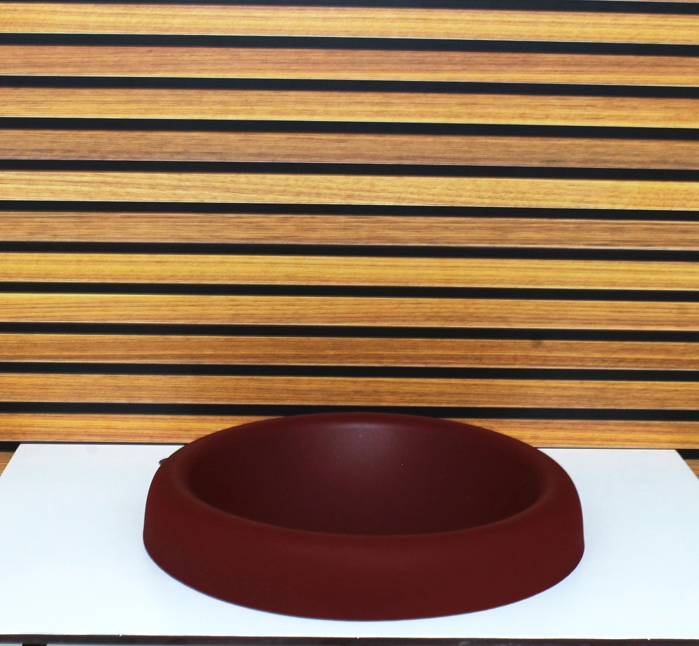 Cuba De Vidro Chapeu 32cm Vermelho Fosco