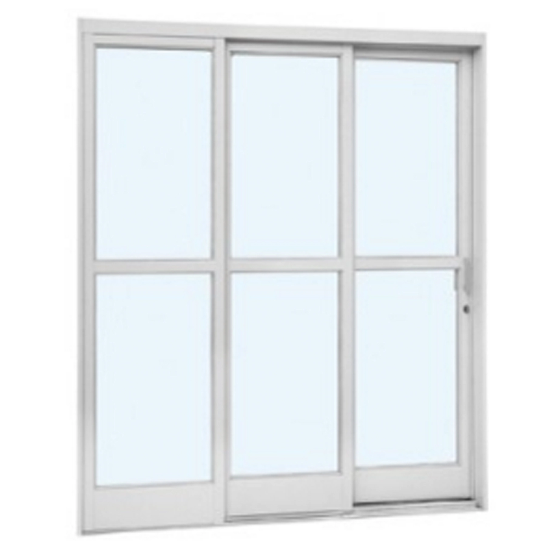 Porta de Correr 3 Folhas Aço Branco com Divisão Central 2,17x1,60m Lado Esquerdo Linha Prátika Sasazaki