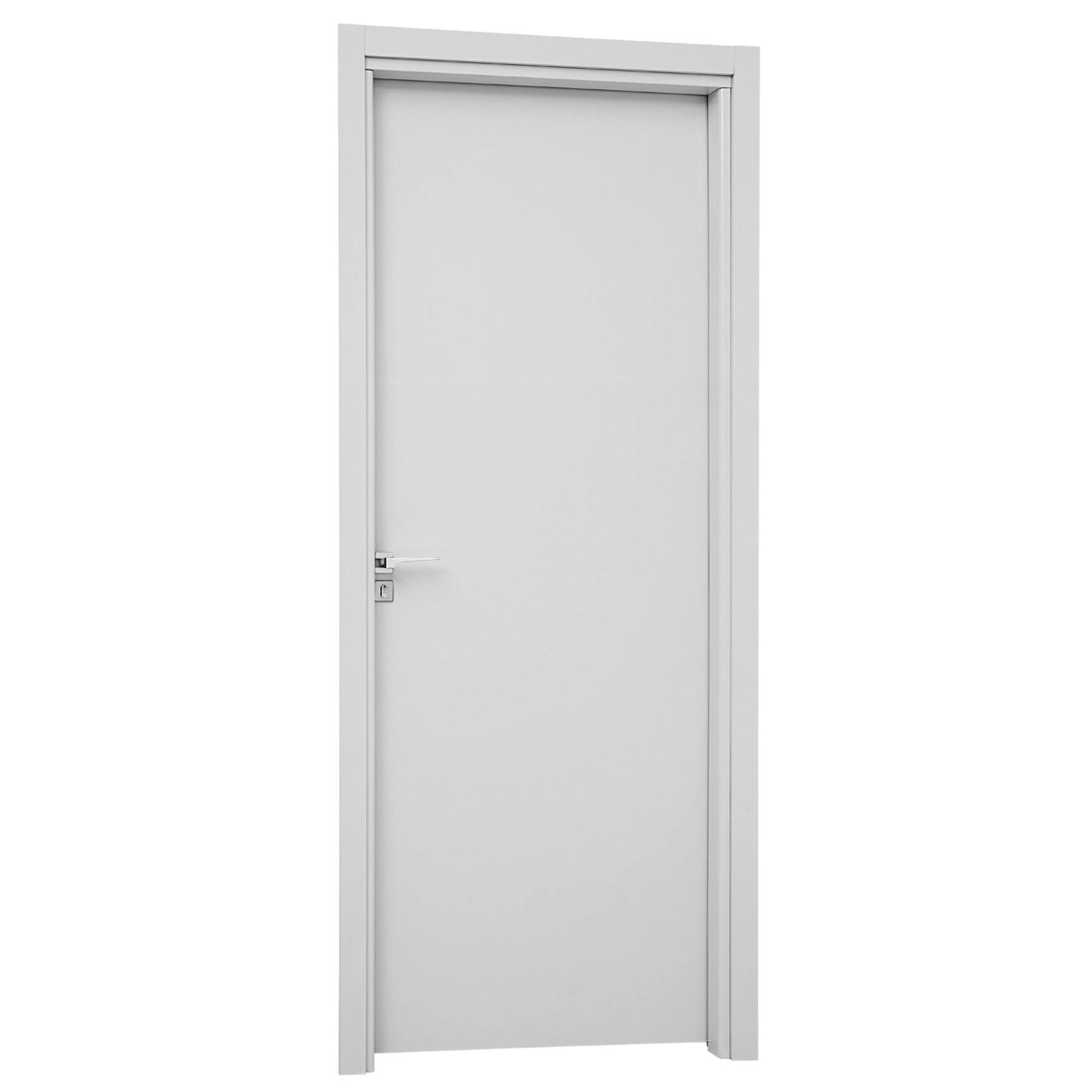 Kit Porta Alumínio de Giro Direito Branco 215x88cm com Batente Aluminium Sasazaki