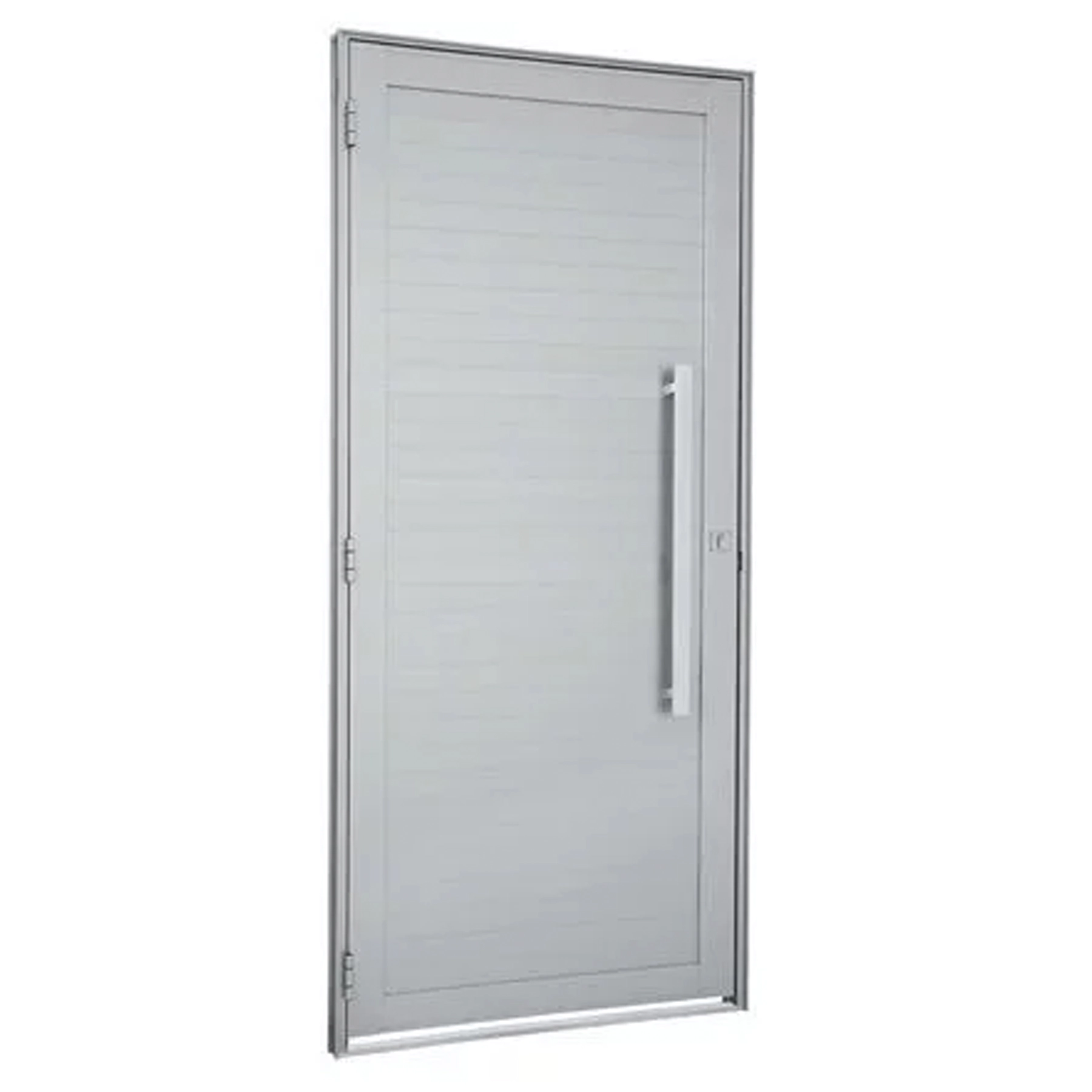 Porta Lambril de Giro Alumínio Branco com Puxador 2,16x0,88m Lado Direito Linha Alumifort Sasazaki