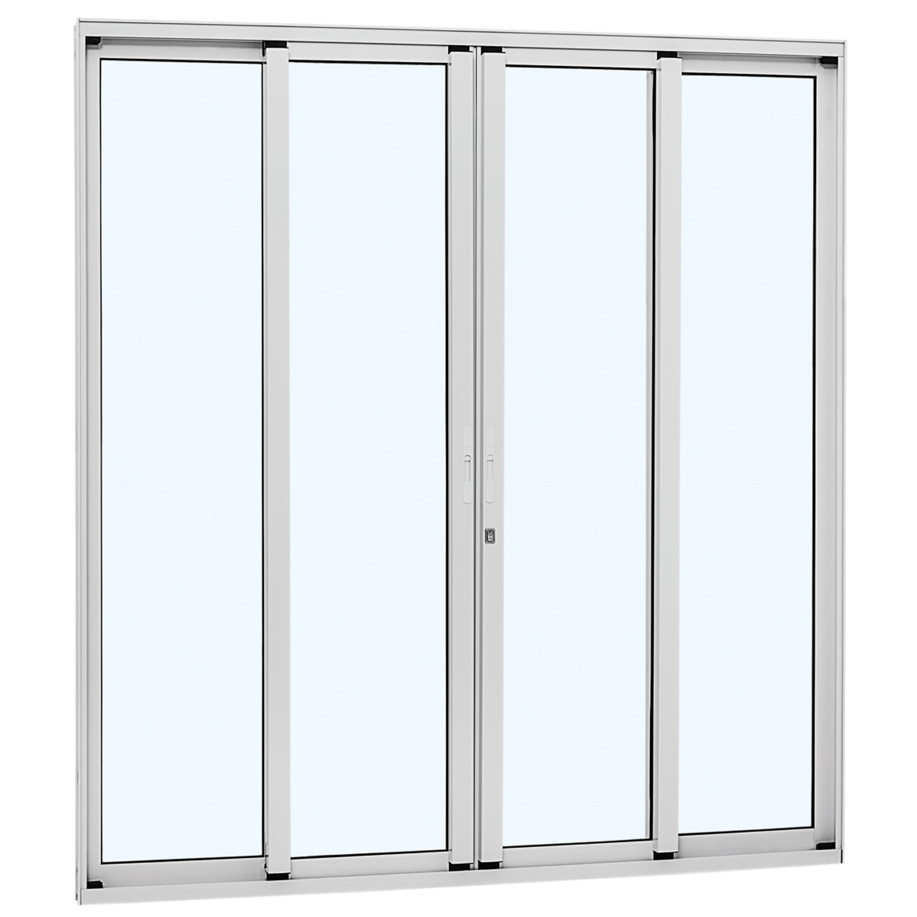 Porta de Correr 4 Folhas Alumínio Branco 2,16x2,00m Linha Alumifort Sasazaki