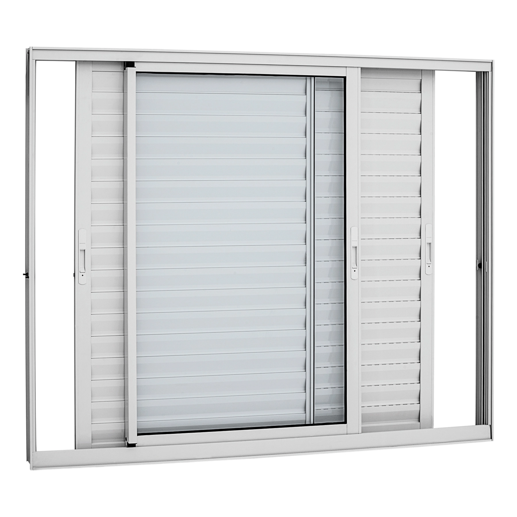 Janela de Alumínio Veneziana 3 Folhas 120x150cm Alumifort Sasazaki Branca