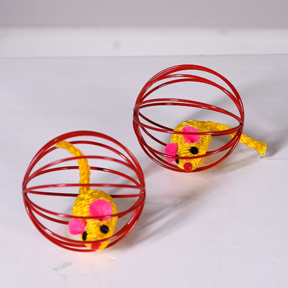 Brinquedo Para Gatos Bola Com Ratinho 7cm Meu Pet
