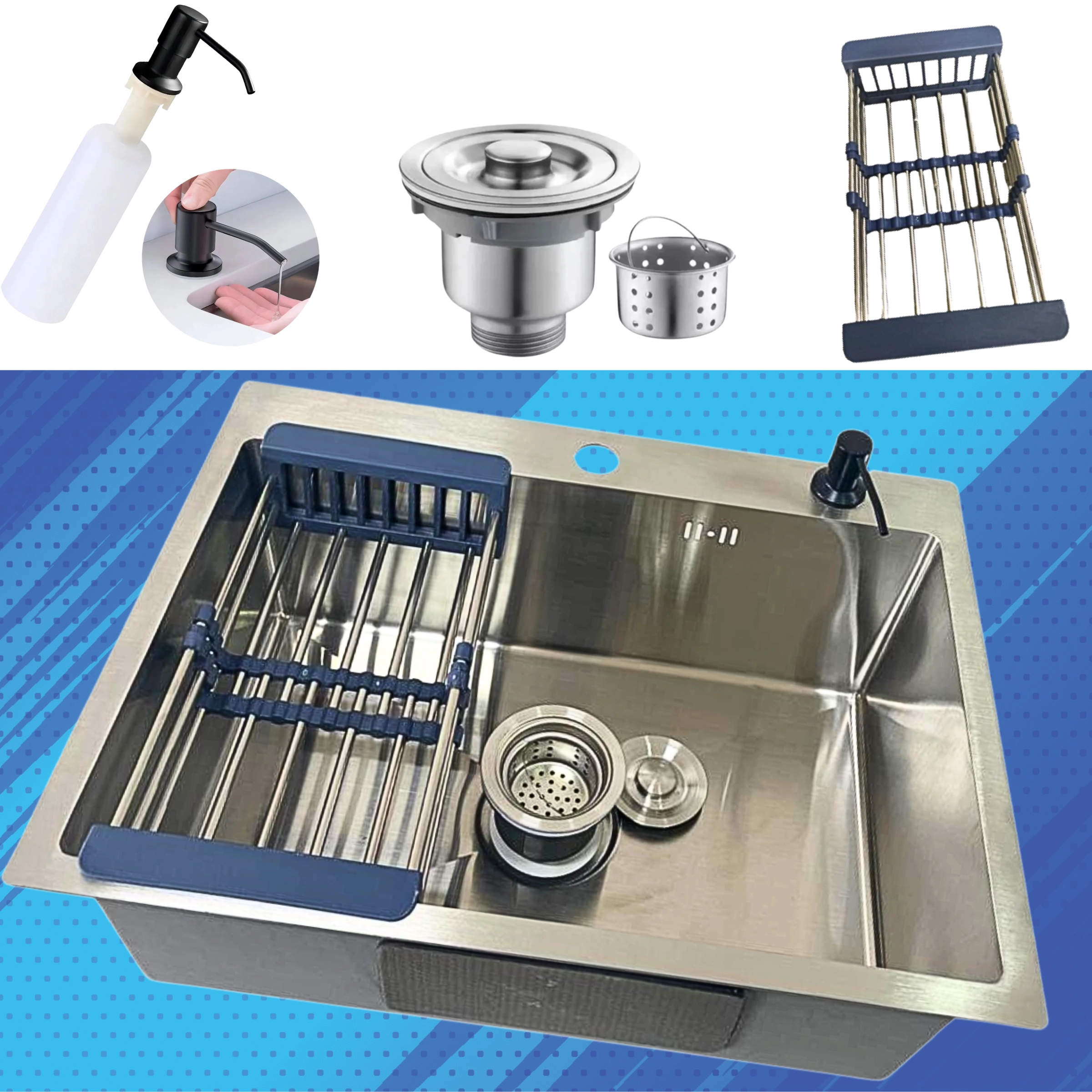 Cuba Gourmet C/ Acessórios 60x45cm Aço Inox 304 Cozinha Pia