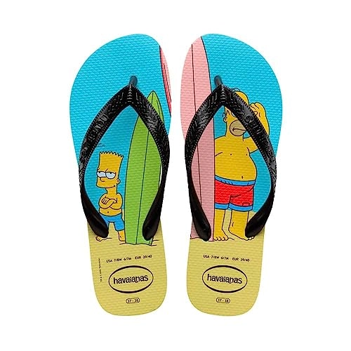 Chinelo Azul/preto Simpsons Havaianas Adult Licenses N° 39/40