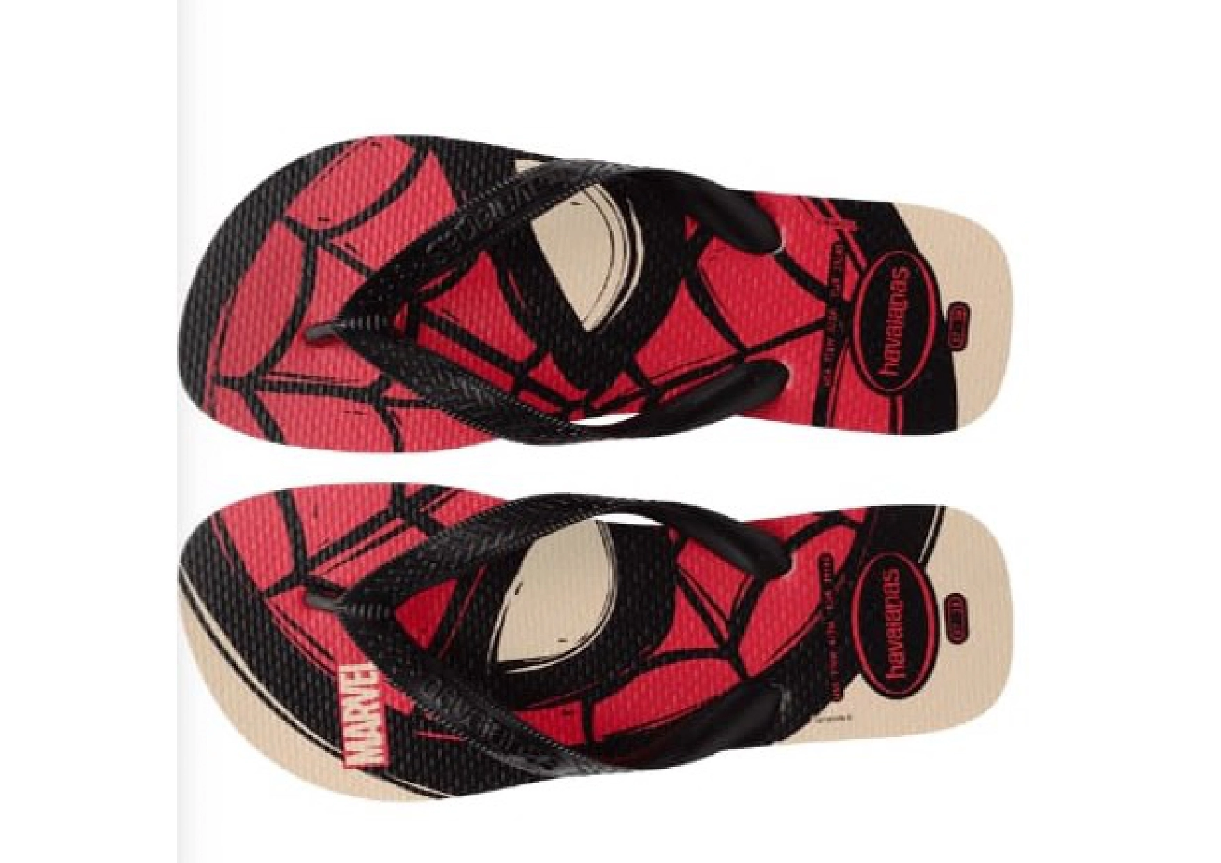 Chinelo Bege Palha Top Logomania Marvel Havaianas Adult Licenses N° 31/32