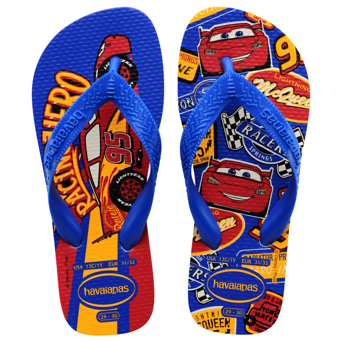 Chinelo Branco/azul Estrela Kids Cars Havaianas N° 25/26