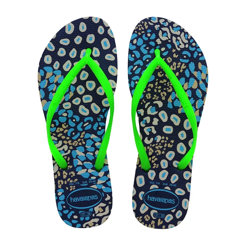 Chinelo Azul/verde Slim Animals Havaianas N° 39/40