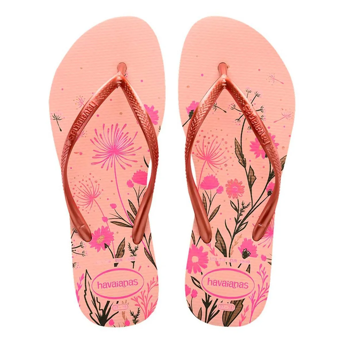 Chinelo Rosa Ballet/dourado Blush/rosa Slim Organic Havaianas Women N° 35/36