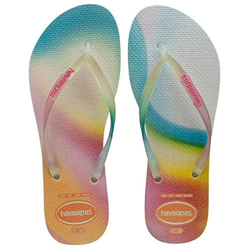 Chinelo Bege Palha Slim Metallic Rainbow Havaianas Womens N° 33/34