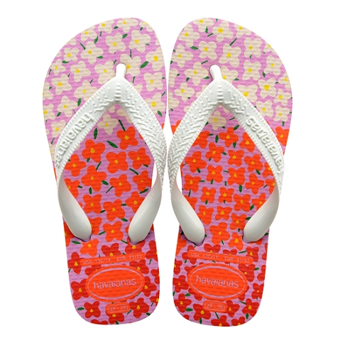 Sandalia Havaiana Kids Flores Lavanda Fresh/branca 27/28