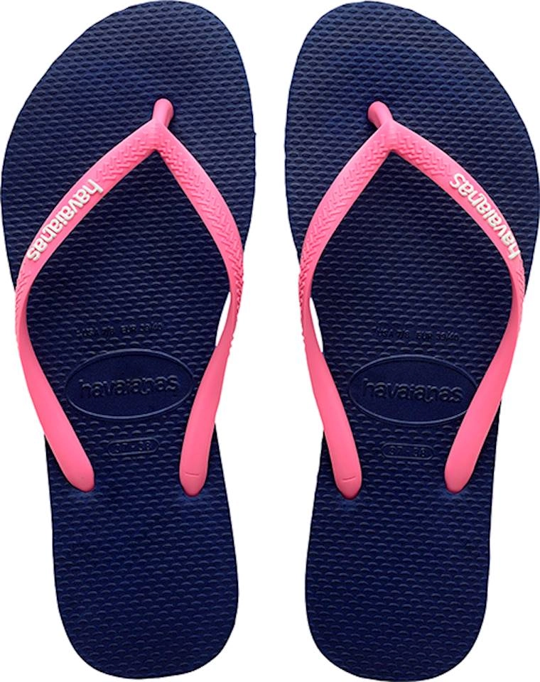 Chinelo Azul/pink Slim Logo Pop Up Havaianas Womens N° 41/42