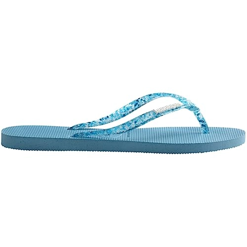Chinelo Azul Tranquilidade Slim Logo Metallic Havaianas Womens N° 31/32