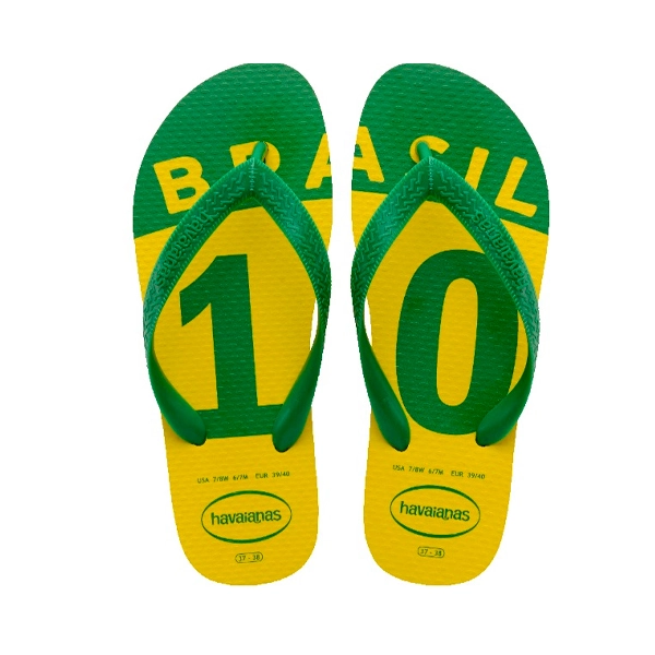 Chinelo Amarelo Citrico Brasil 10 Havaianas Unissex N° 39/40