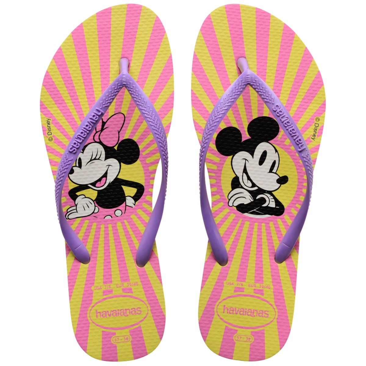 Chinelo Amarelo Pixel Slim Disney Havaianas Adult Licenses N° 35/36