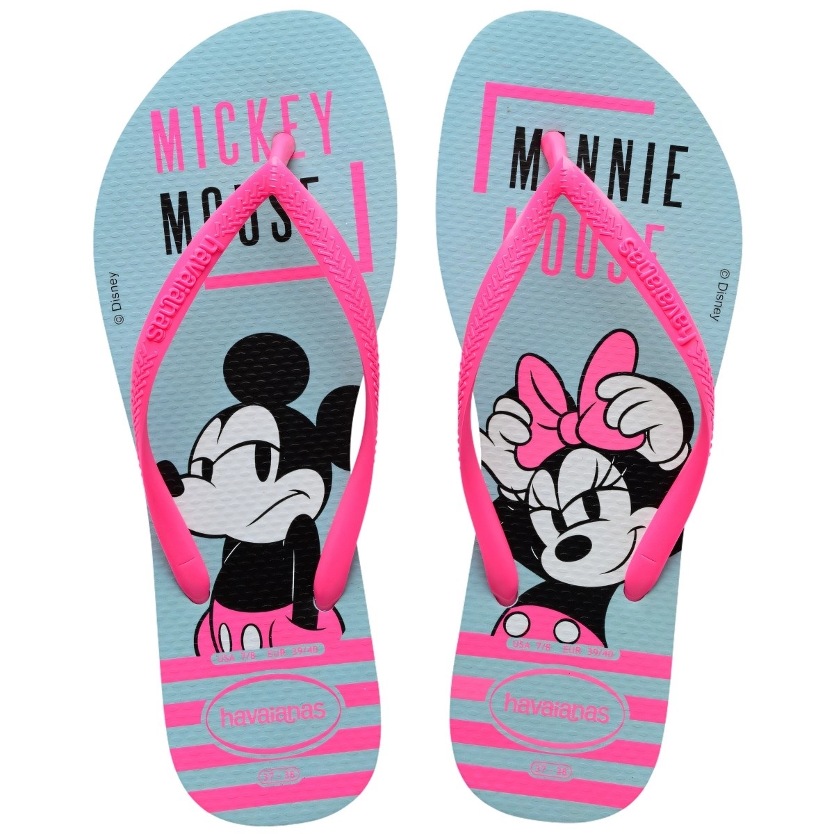 Chinelo Azul Water Slim Disney Havaianas Adult Licenses N° 39/40