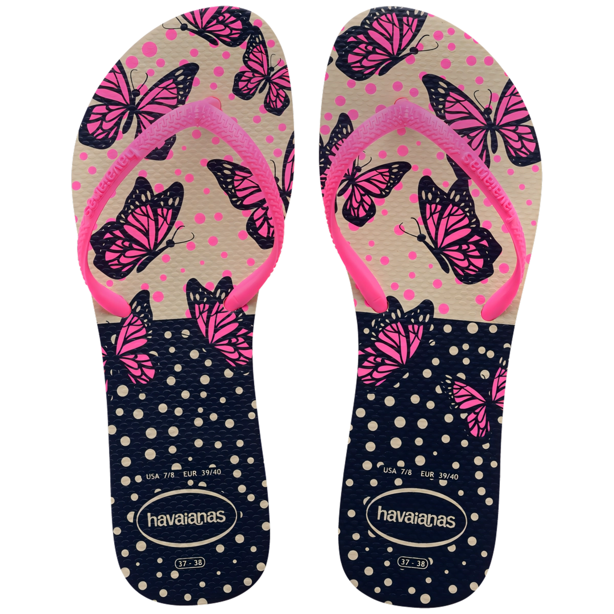 Chinelo Bege Palha/rosa Flat Mix Havaianas Women N° 33/34
