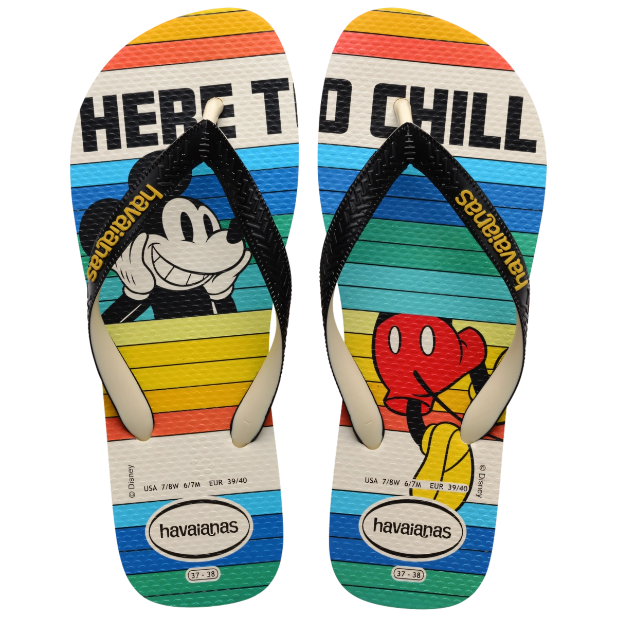 Chinelo Bege Palha/preto Disney Stylish Havaianas Adult Licenses N° 33/34