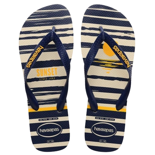 Chinelo Adulto Havaianas Top Nautical Bege Marinho