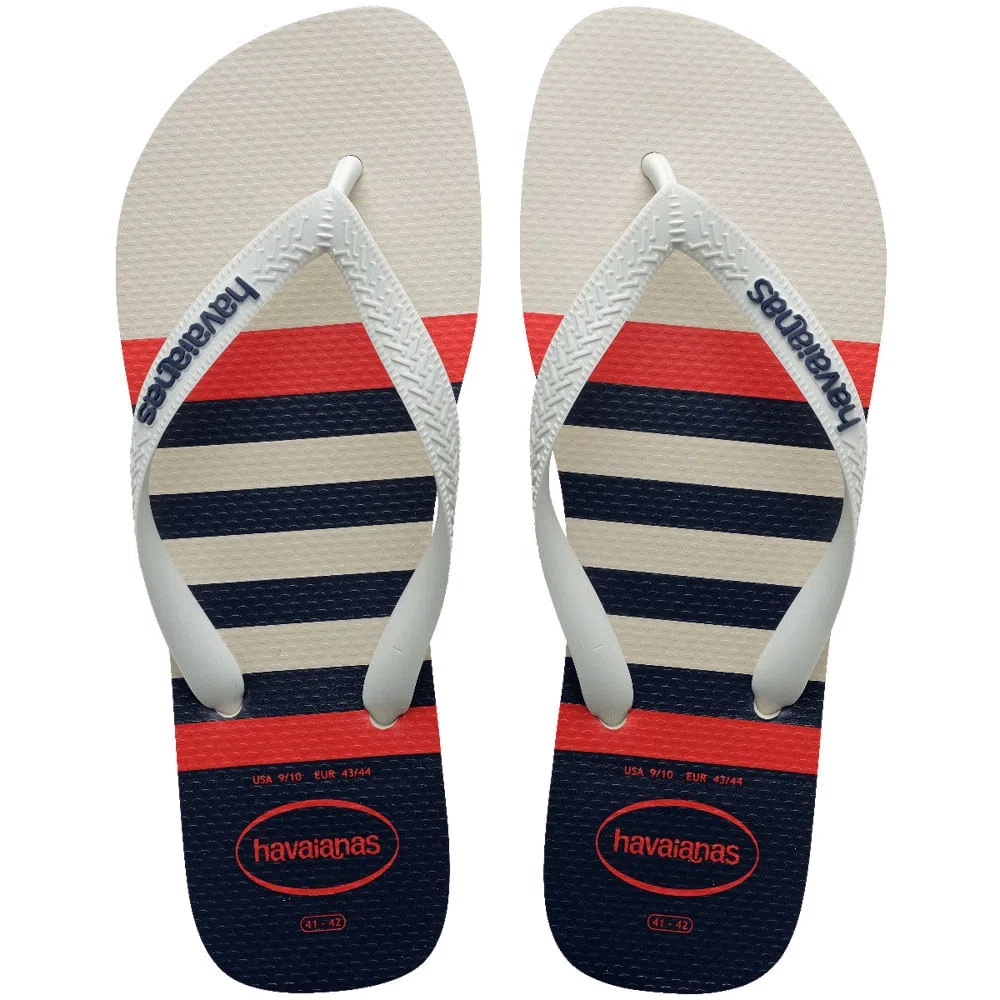 Chinelo Branco/branco/marinho Top Nautical Havaianas N° 37/38