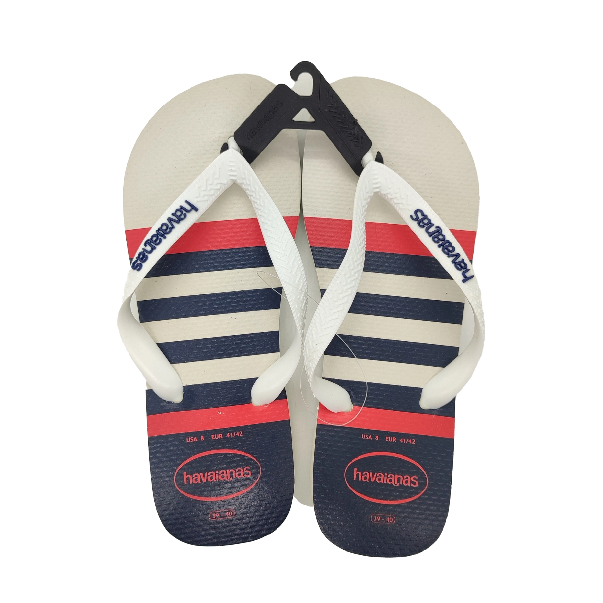 Chinelo Branco/branco/marinho Top Nautical Havaianas N° 39/40