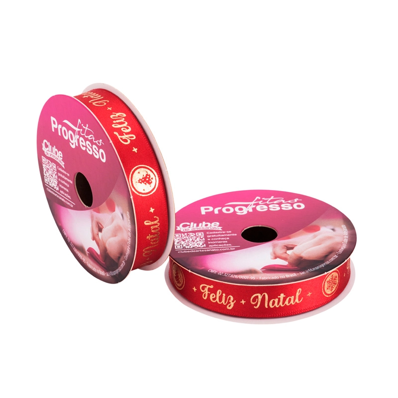 Fita Decorativa Ecf003h 15mm 466 Feliz Natal Atacado Peca C/10mts Progresso/ph Fit