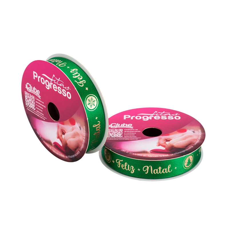 Fita Decorativa Ecf003h 15mm 467 Feliz Natal Atacado Peca C/10mts Progresso/ph Fit
