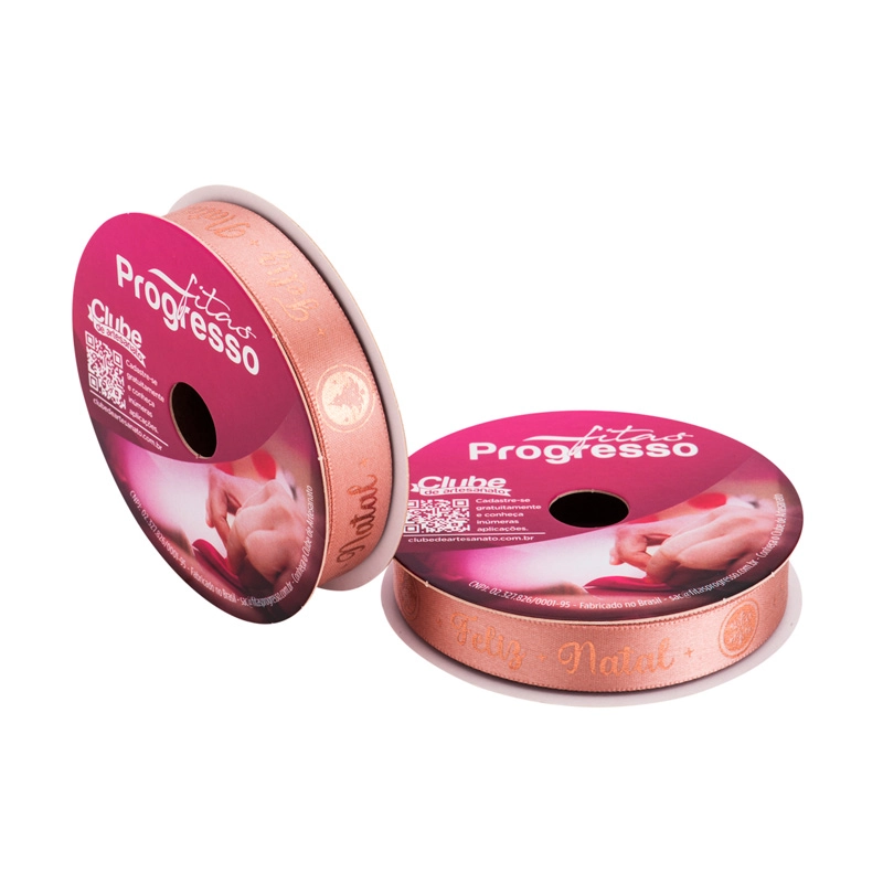 Fita Cetim 15mmx10m Frase Feliz Natal Rose Cor469 Ecf003h Progresso