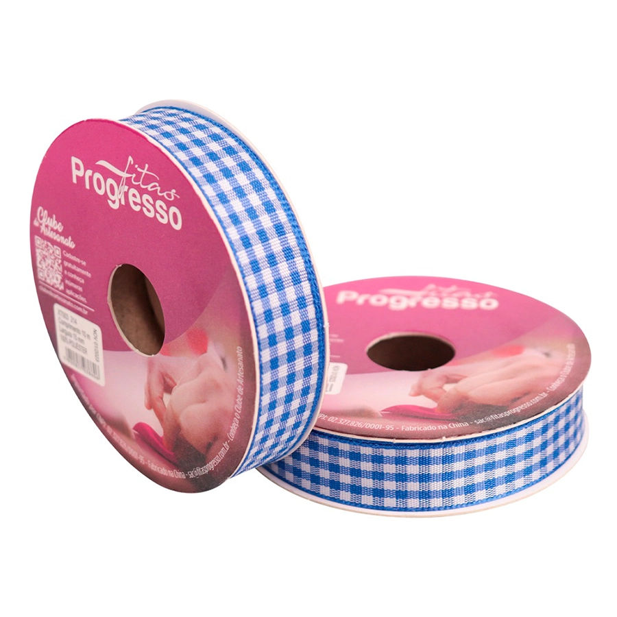Fita Tecido Xadrez 15mmx10m Xt003 214 Az Royal Progresso