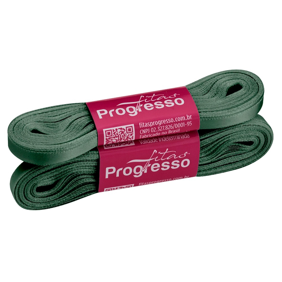 Fita Cetim Simples 7mmx10m Verde Oliva Progresso