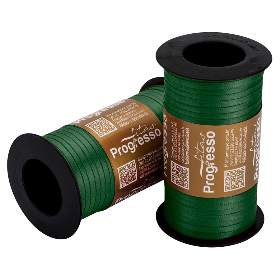 Fita Cetim Simples 4mmx100m Verde Oliva Progresso