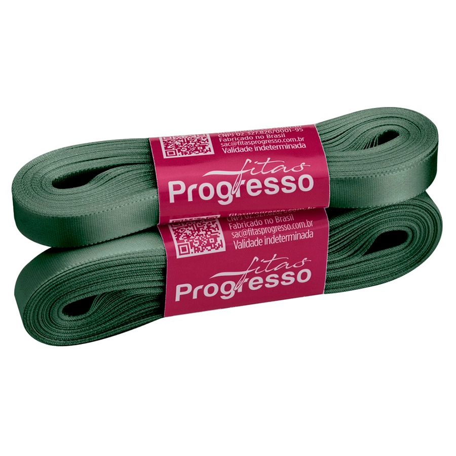 Fita Cetim Simples 10mmx10m Verde Oliva Progresso