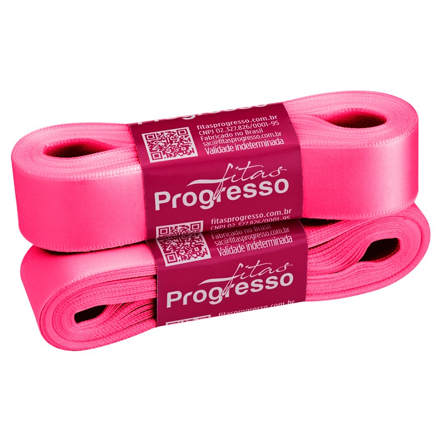 Fita Cetim Simples 22mmx10m Rosa Hibisco Progresso