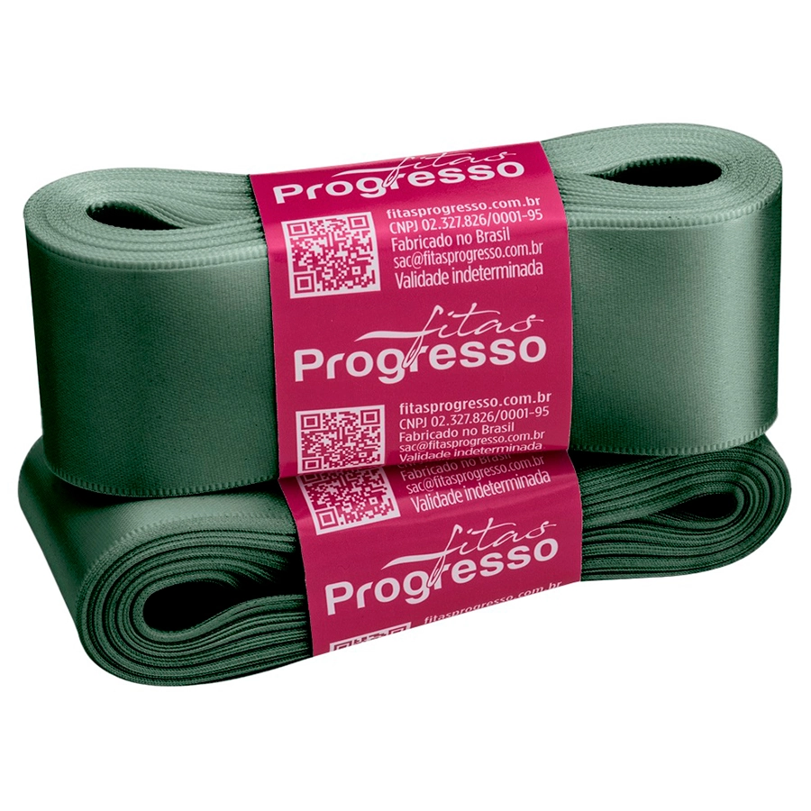 Fita Cetim Simples 38mmx10m Verde Oliva Progresso