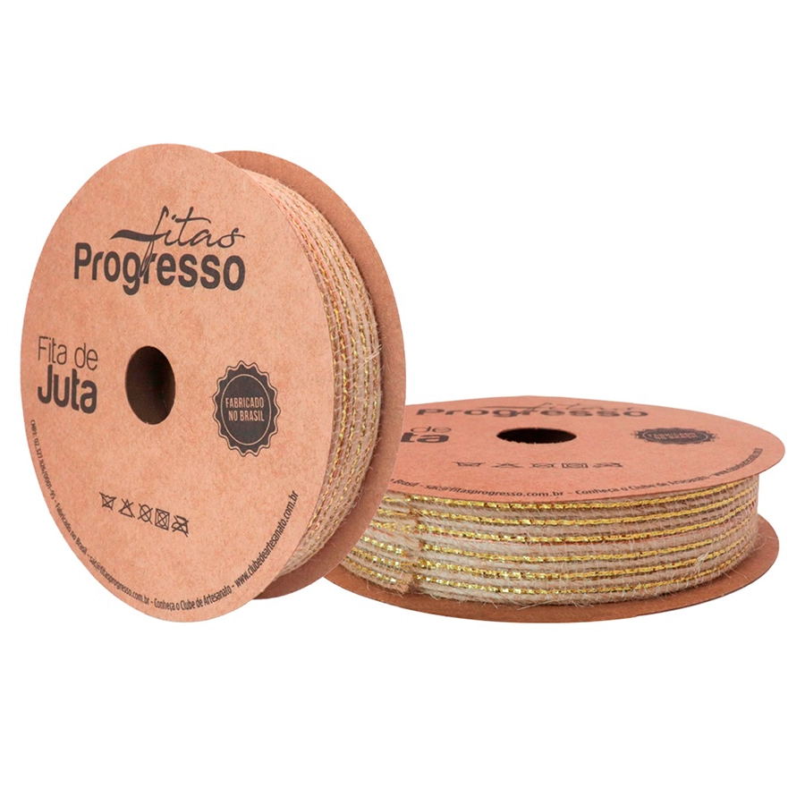 Fita De Juta C.fio Lurex 20mmx1om Jl005 203 Nat/dour Progresso