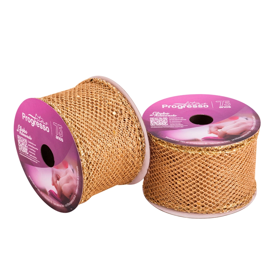 Fita Aramada Metal Dour C.glitter 63mmx10m Mcg004 063 Cor203 Progresso
