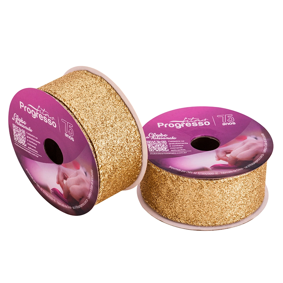 Fita Aramada Metal Dour C.glitter 38mmx10m Mc028 038 Cor203 Progresso
