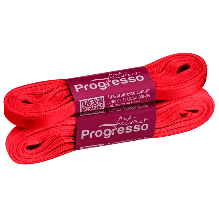 Fita Cetim Simples Cf001 7mm Cor 2084 Vermelho Cereja Peca 10m Progresso