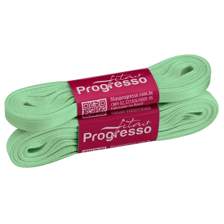 Fita Cetim Simples Cf001 7mm Cor 2048 Pistache Claro Peca 10m Progresso