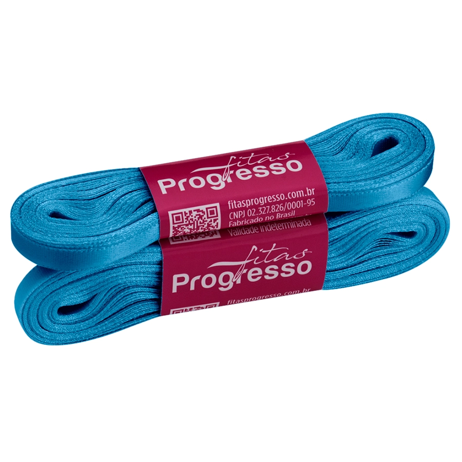 Fita Cetim Simples Cf001 7mm Cor 2085 Azul Céu Peca 10m Progresso