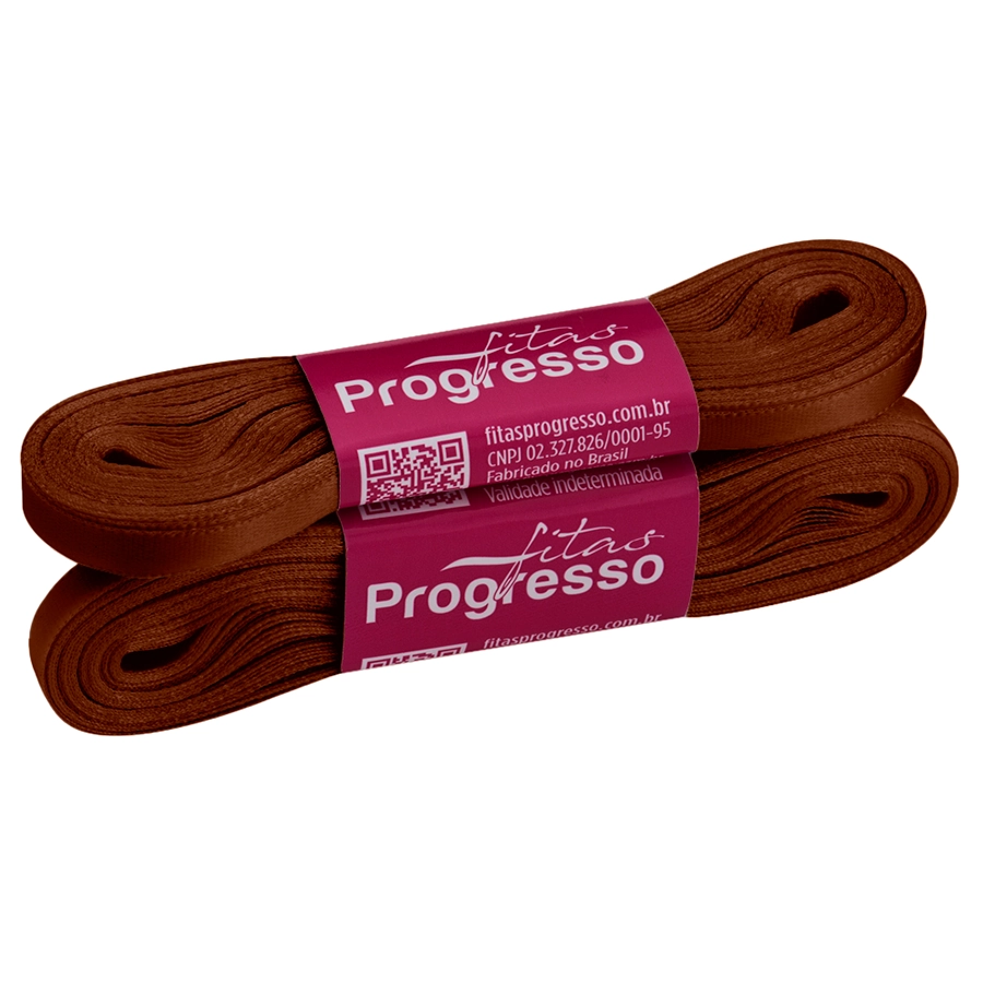 Fita Cetim Simples Cf001 7mm Cor 1370 Cacau Peca 10m Progresso